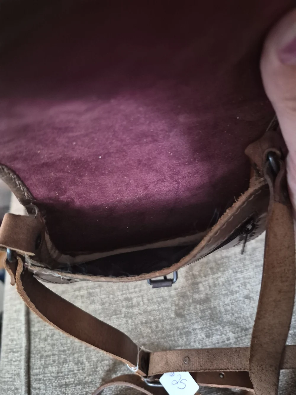 Hand-Tooled Brown Leather Crossbody with Colorful Embroidered Accents